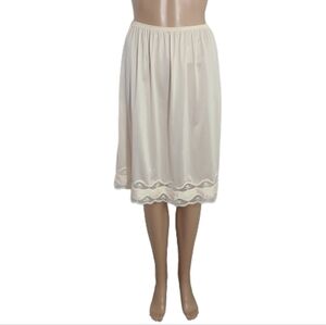 Vintage Cream Lace Half Slip Skirt Women's Lingerie Waist Slip Underskirt Size M